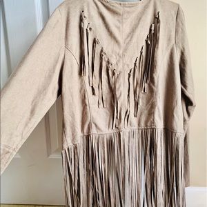 Brown Fringe cardigan / vest